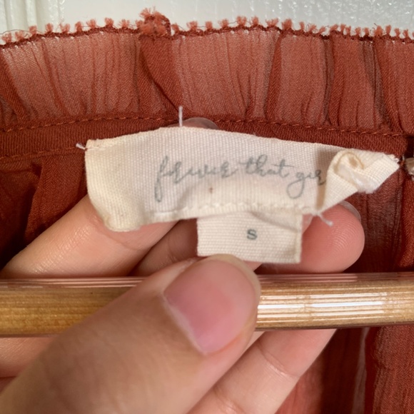 Forever That Girl Medium Copper Ruffled Blouse Romantic Bohemian Sheer Boho S - Picture 7 of 16